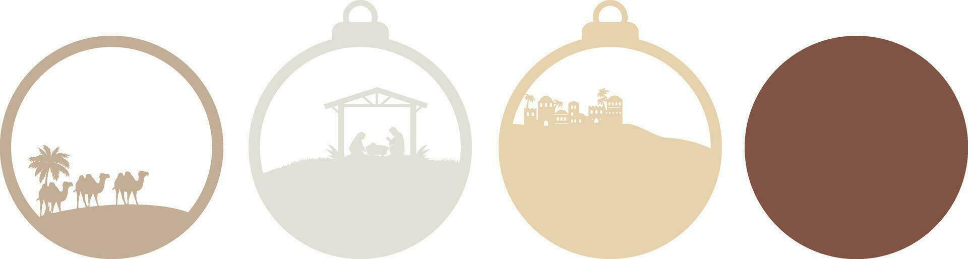 NATIVITY SCENE Christmas Decorative Ornament vector