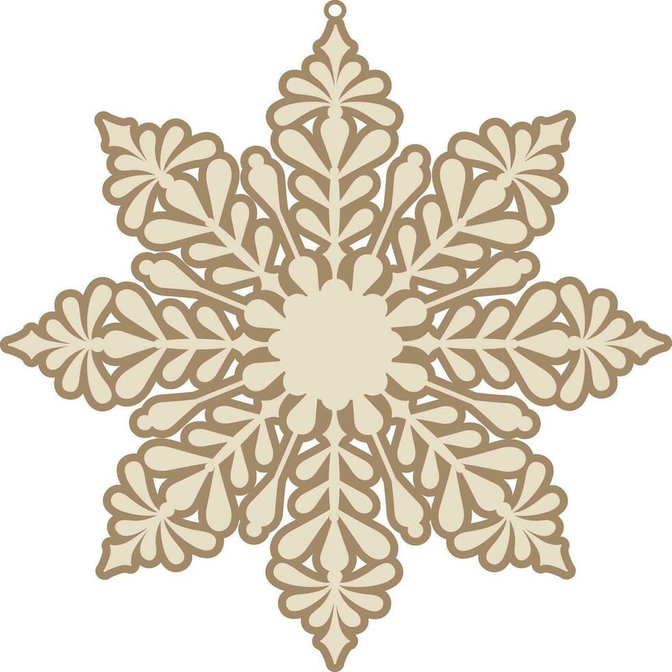 Christmas Snowflake Ornament, Christmas Tree Decor vector
