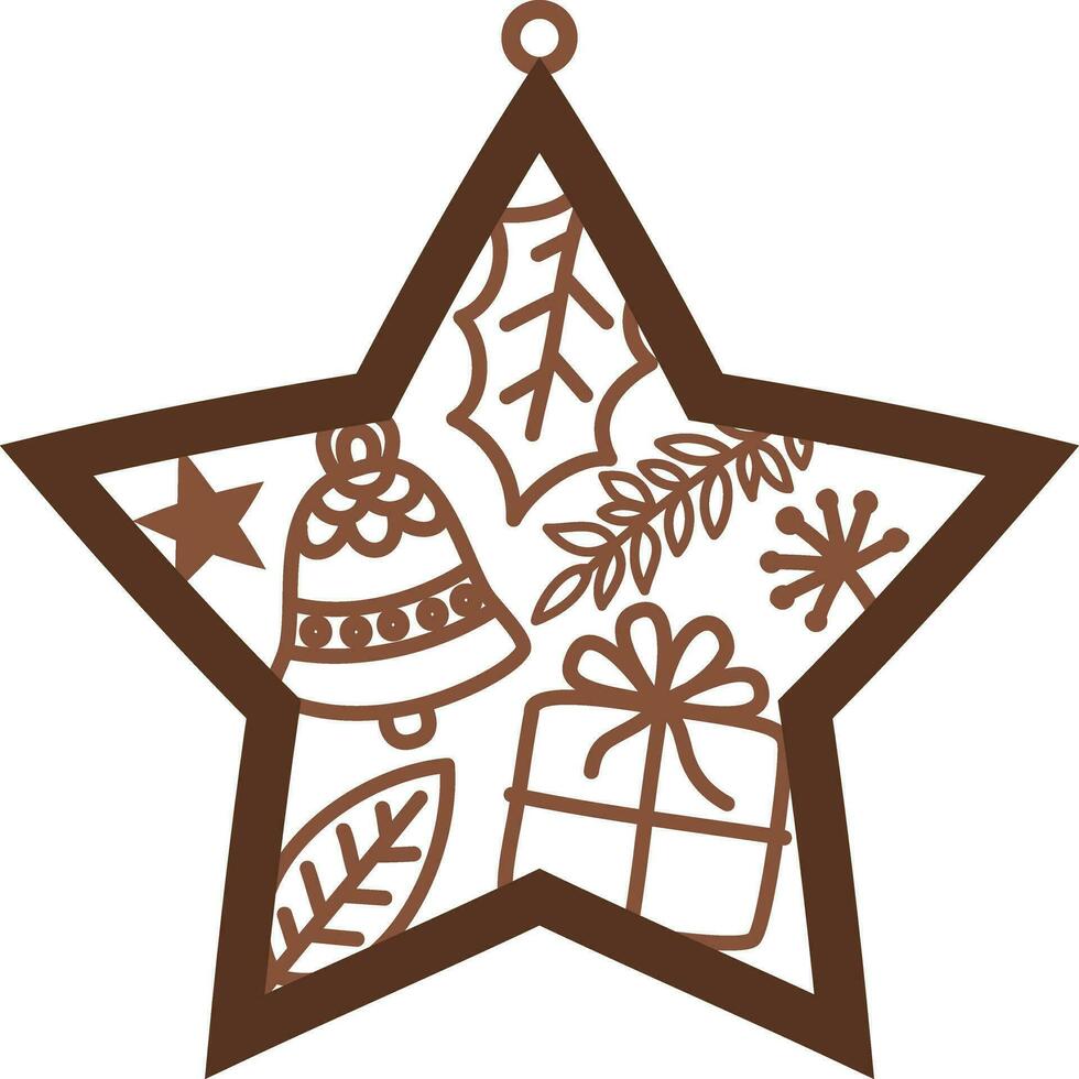Navidad estrella ornamento, decorativo modelo vector
