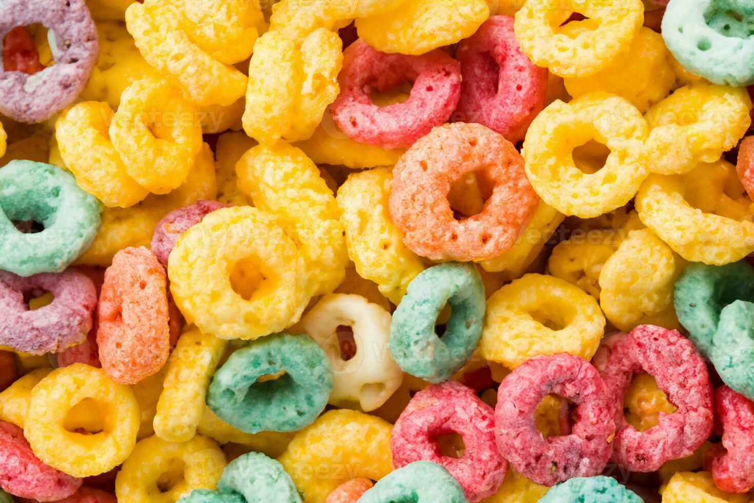 colorful tasty cereal as background, top view photo