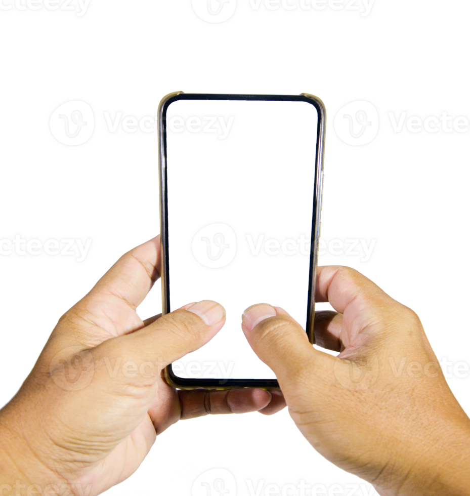 hand holding smart phone png