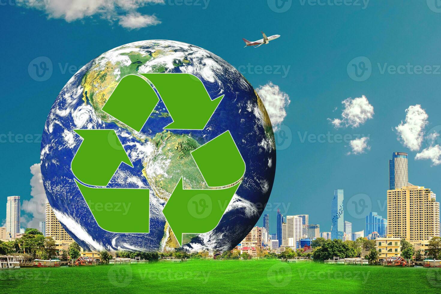 reuse concept Recycle. Protect the environment, reduce pollution, love the world. photo