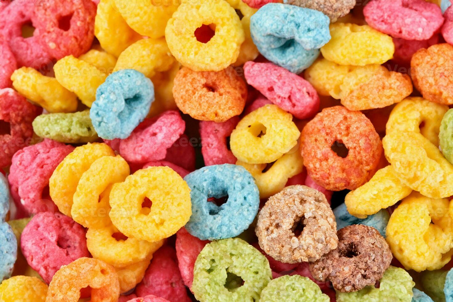 colorful tasty cereal as background, top view photo