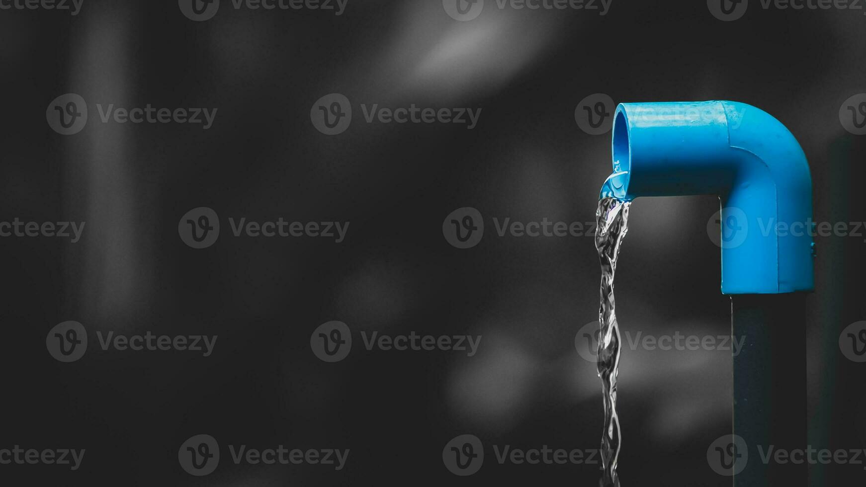 Concept of water shortage, water crisis, drought, global warming effect. water pipes with little water flow photo