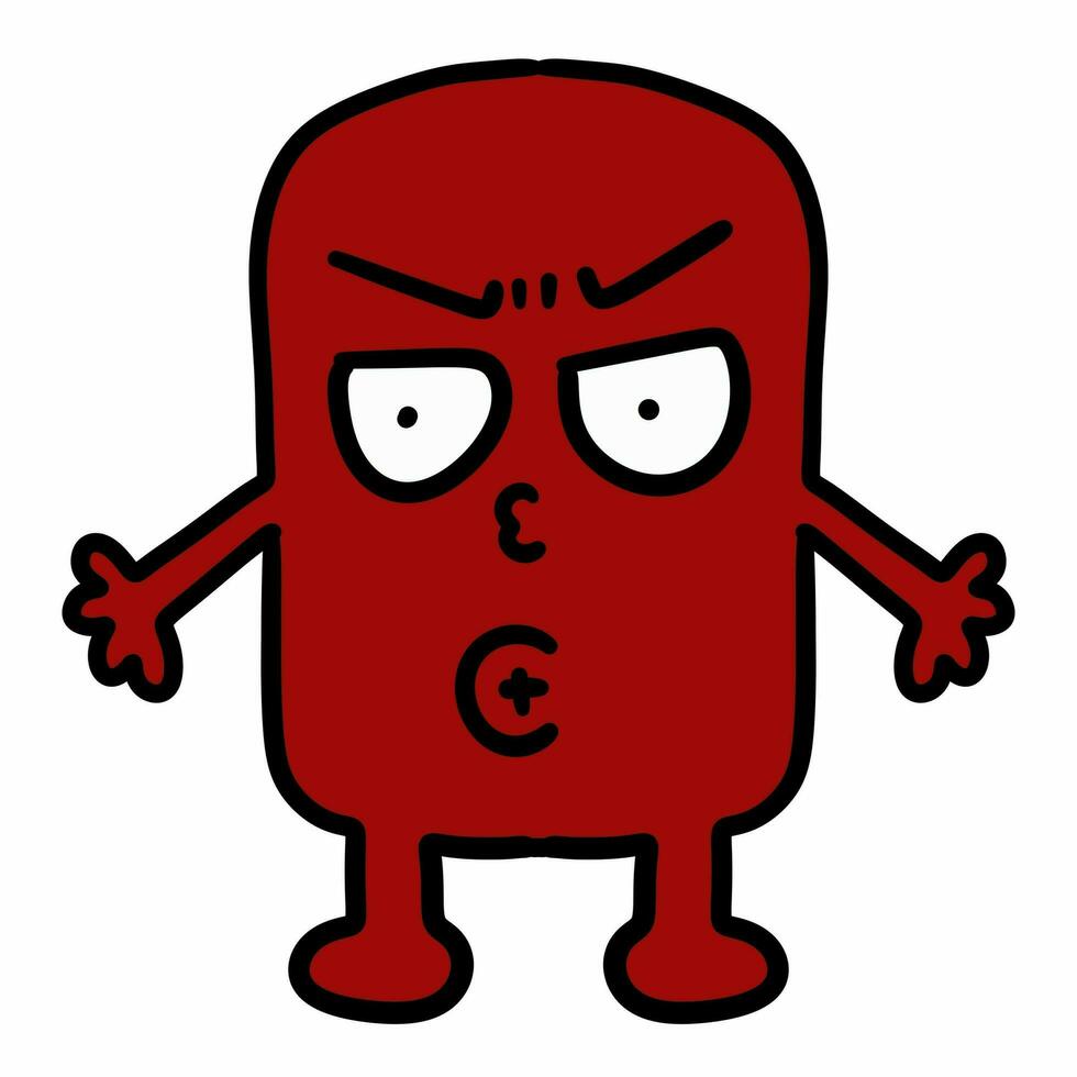 art angry red monster cartoon character photo