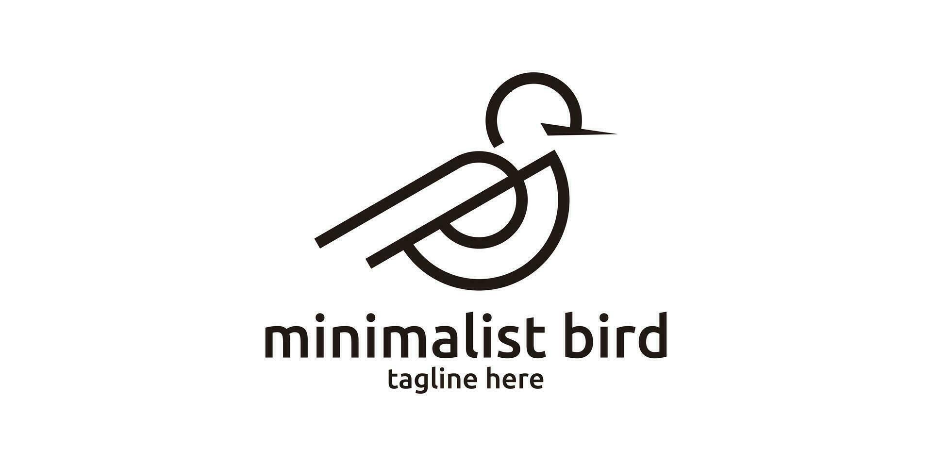 minimalist bird logo design, bird line. vector