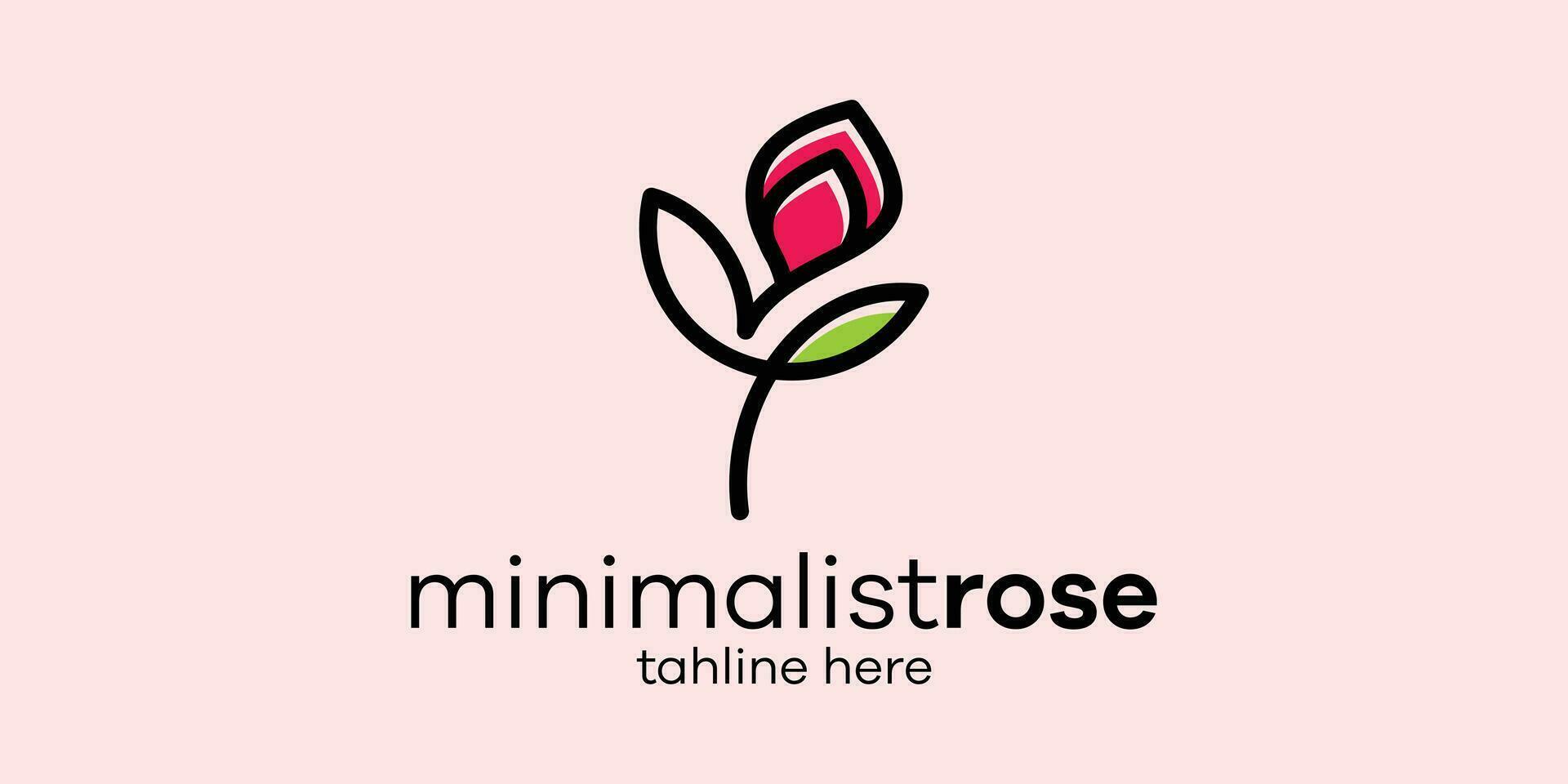 logo diseño minimalista Rosa icono vector inspiración