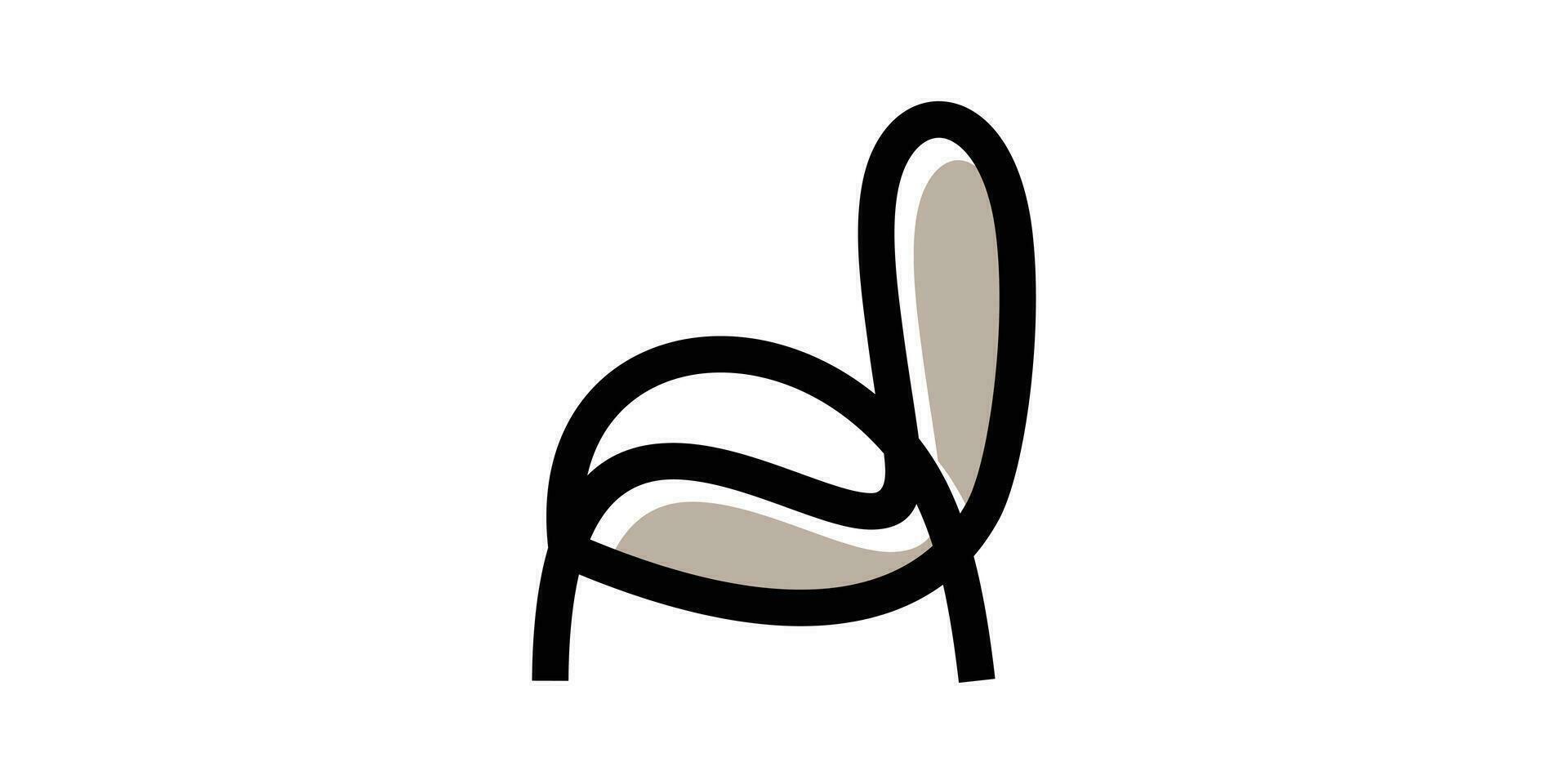 logo diseño mueble minimalista línea icono vector ilustración