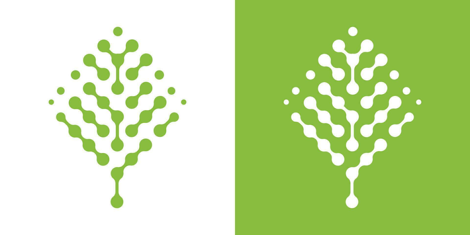 logo design set icon tree technology vector illustration