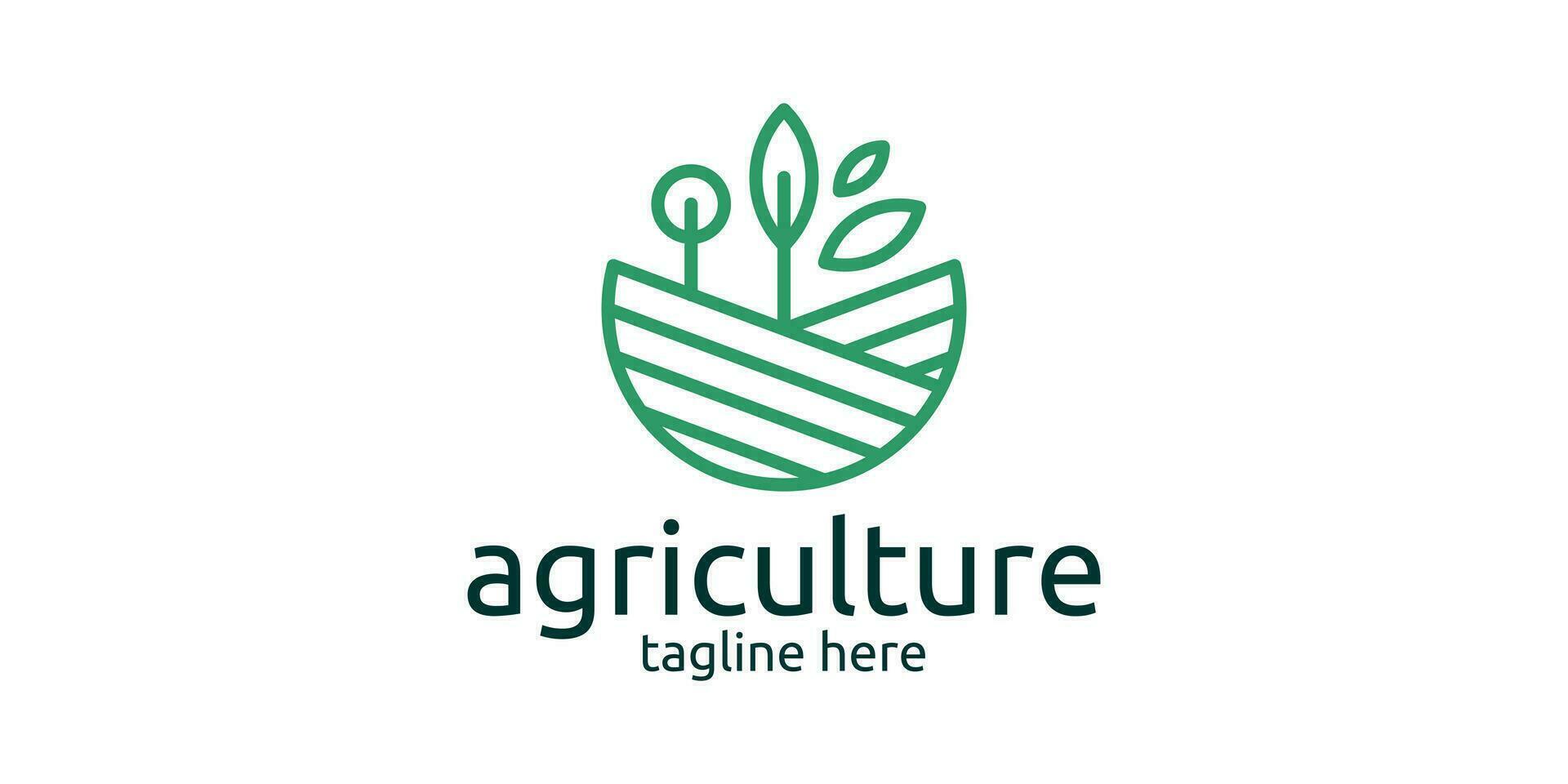 agricultural logo design with minimalist line style. vector