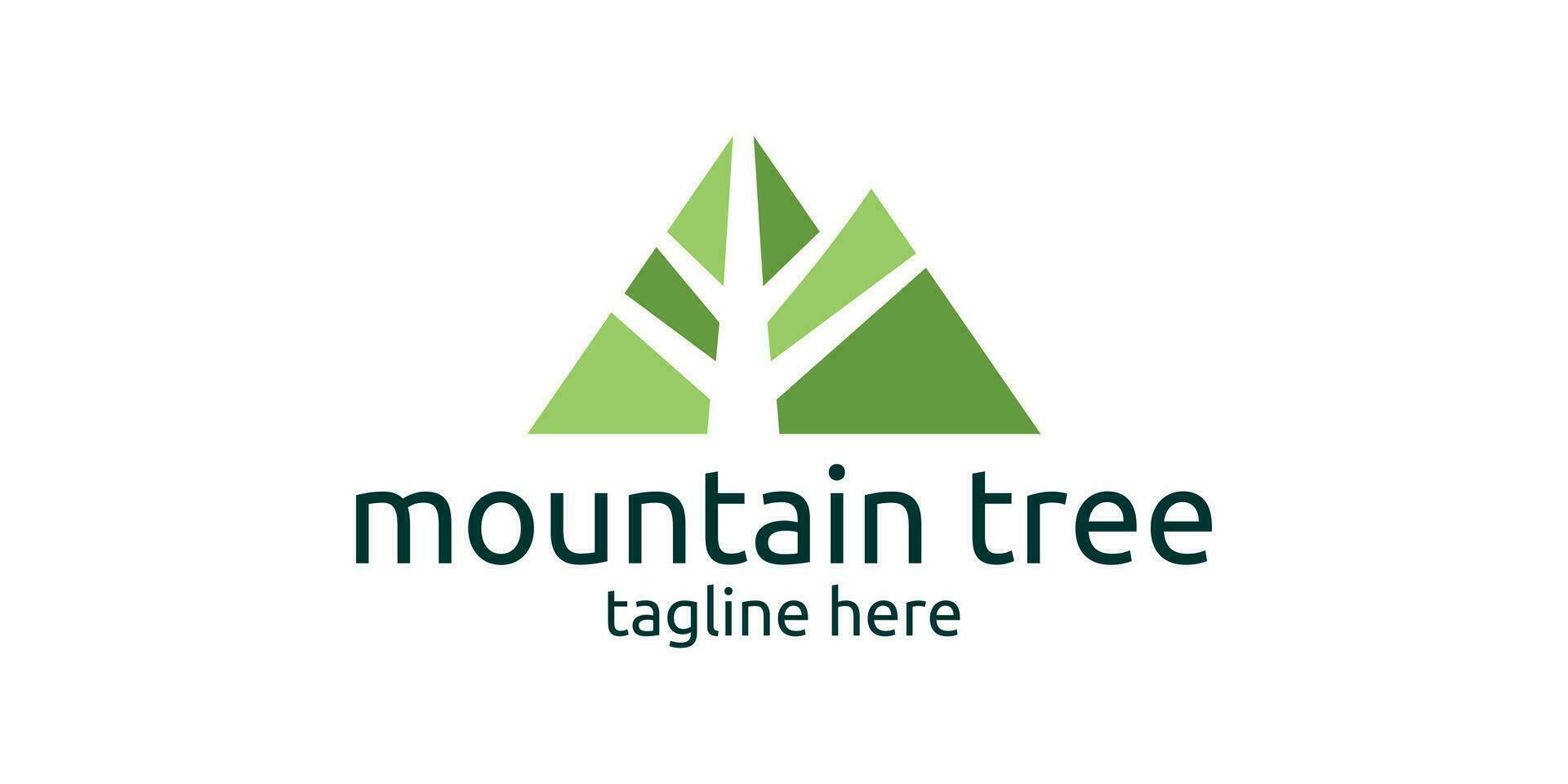 logo design combining the shape of a mountain with a tree, abstract logo. vector