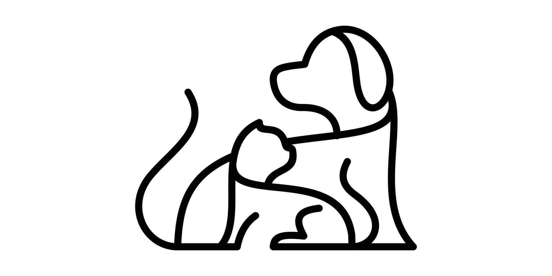 logo design line animal pet icon vector illustration