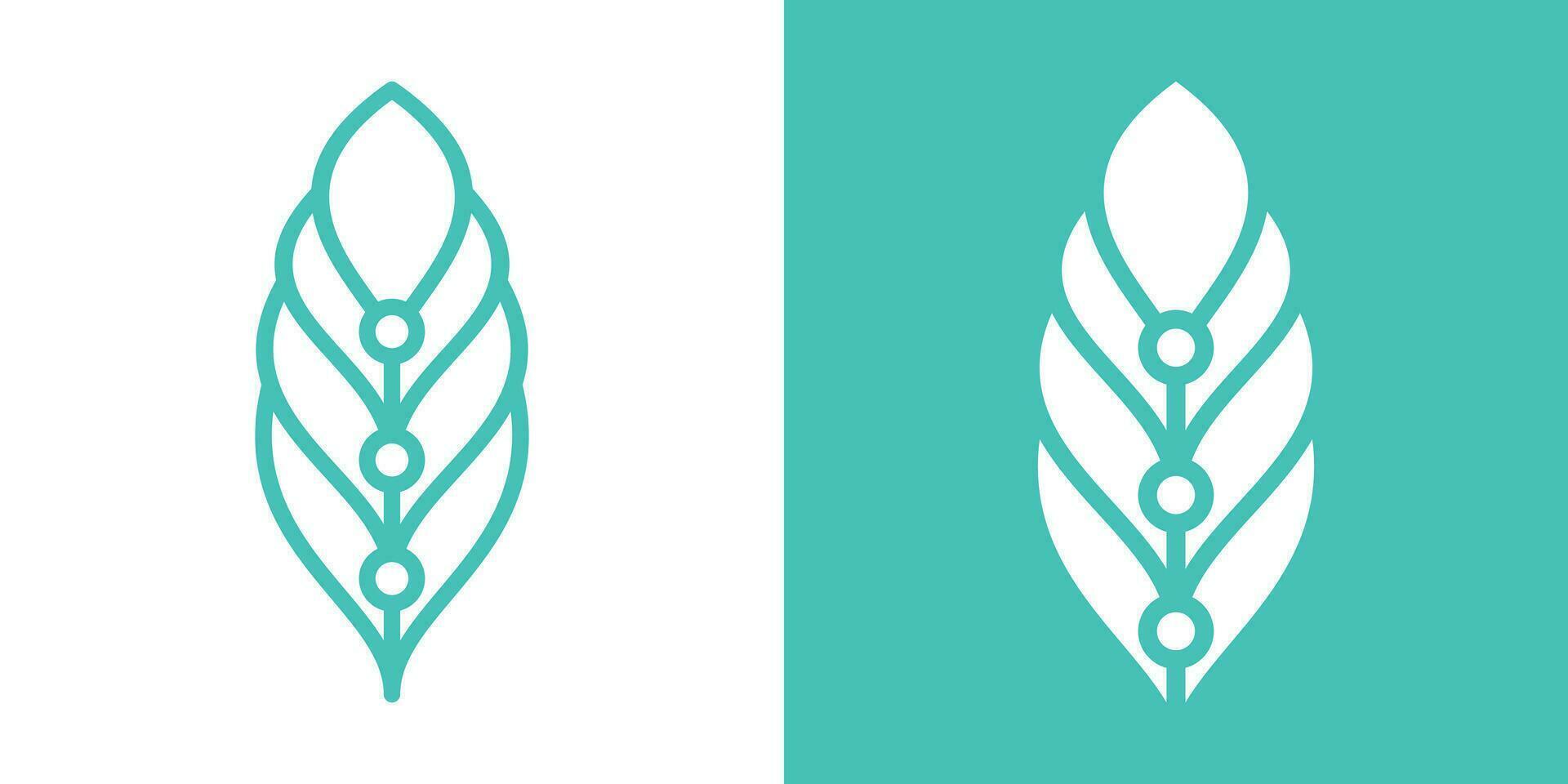 logo design modern leaf technology icon vector inspiration