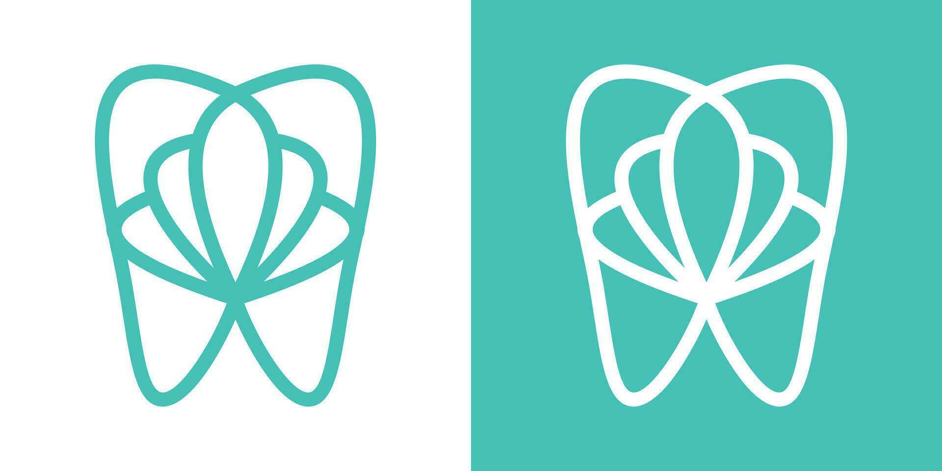 logo design flower and dental icon vector inspiration
