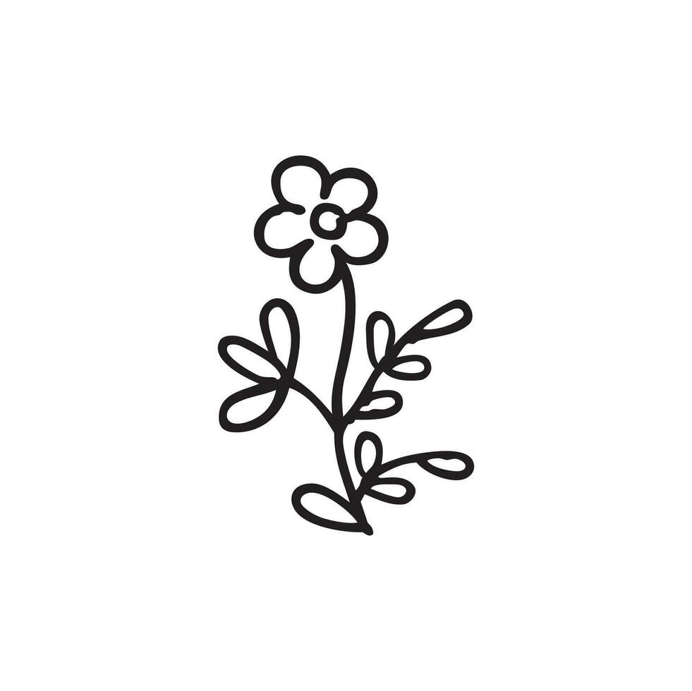 a black and white drawing of a flower vector