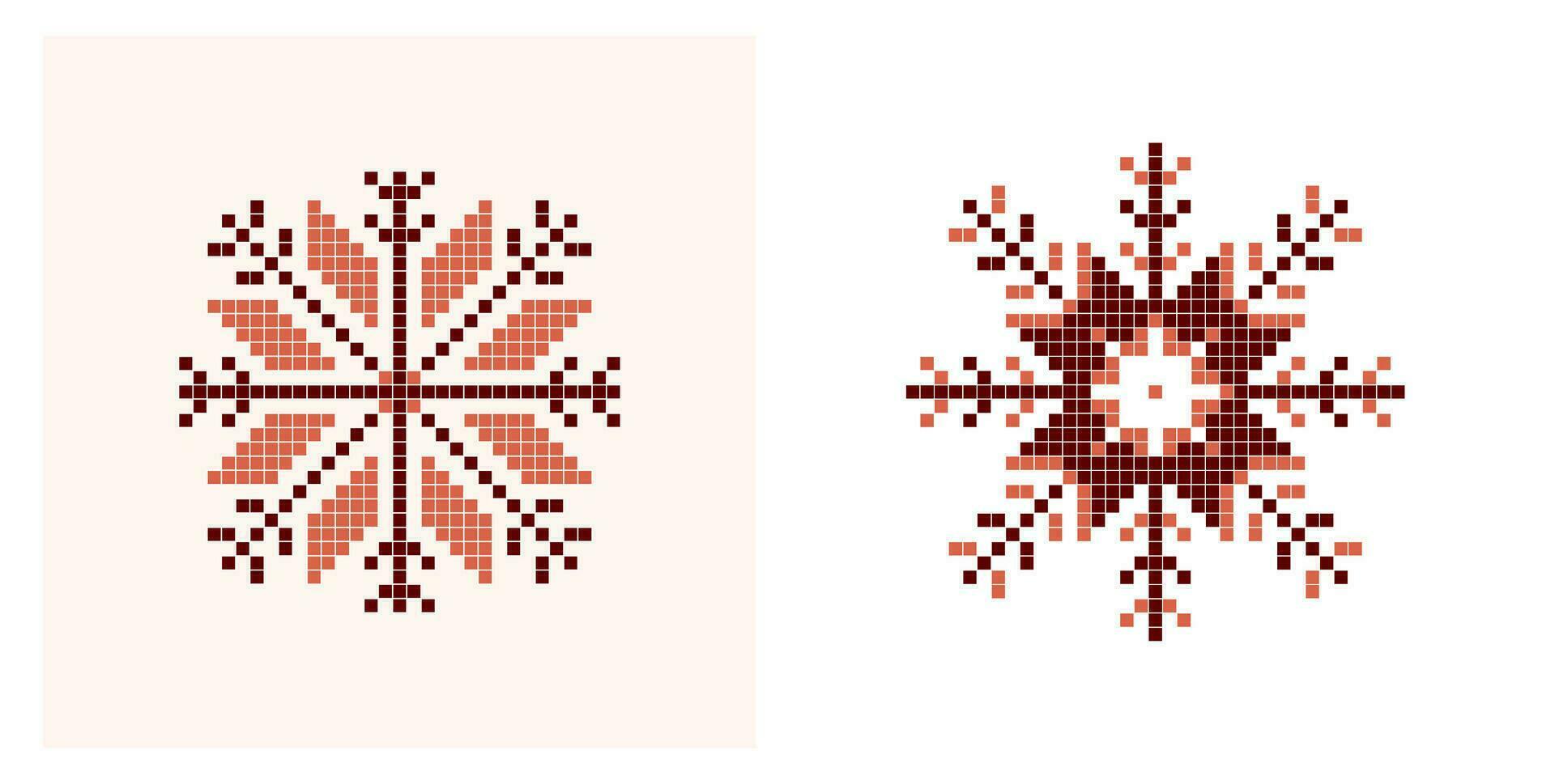 two different patterns of snowflakes vector