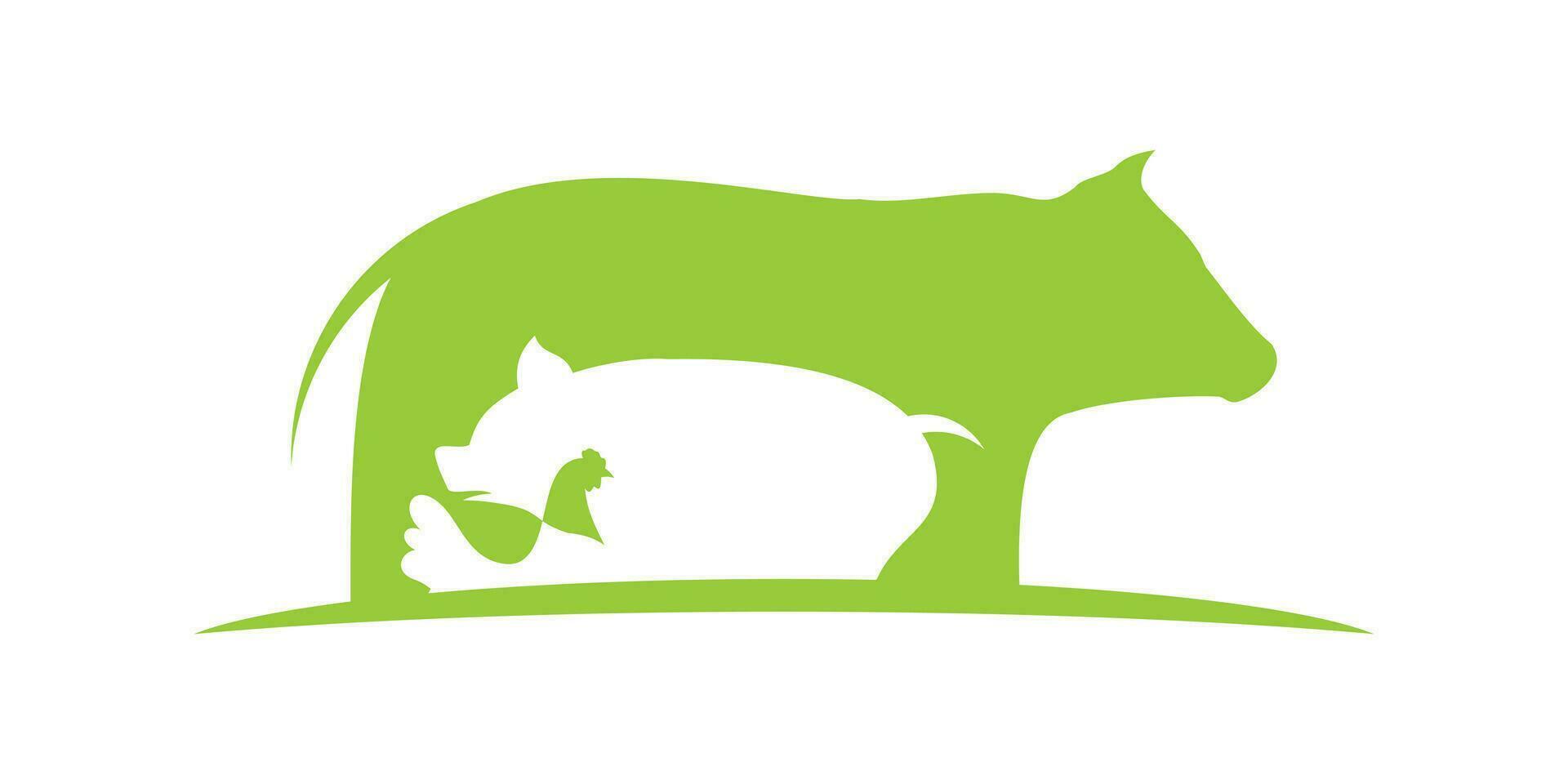 logo diseño verde granja icono vector ilustración