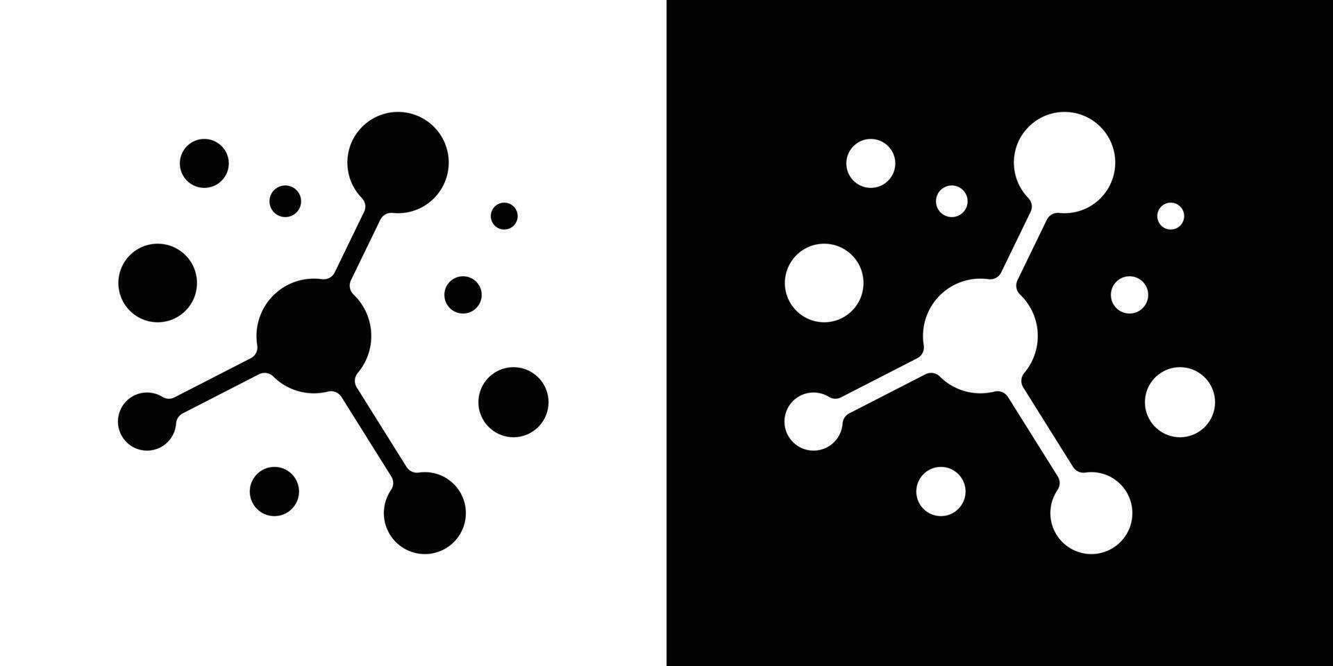 molécula diseño de logo punto conexión icono vector ilustración