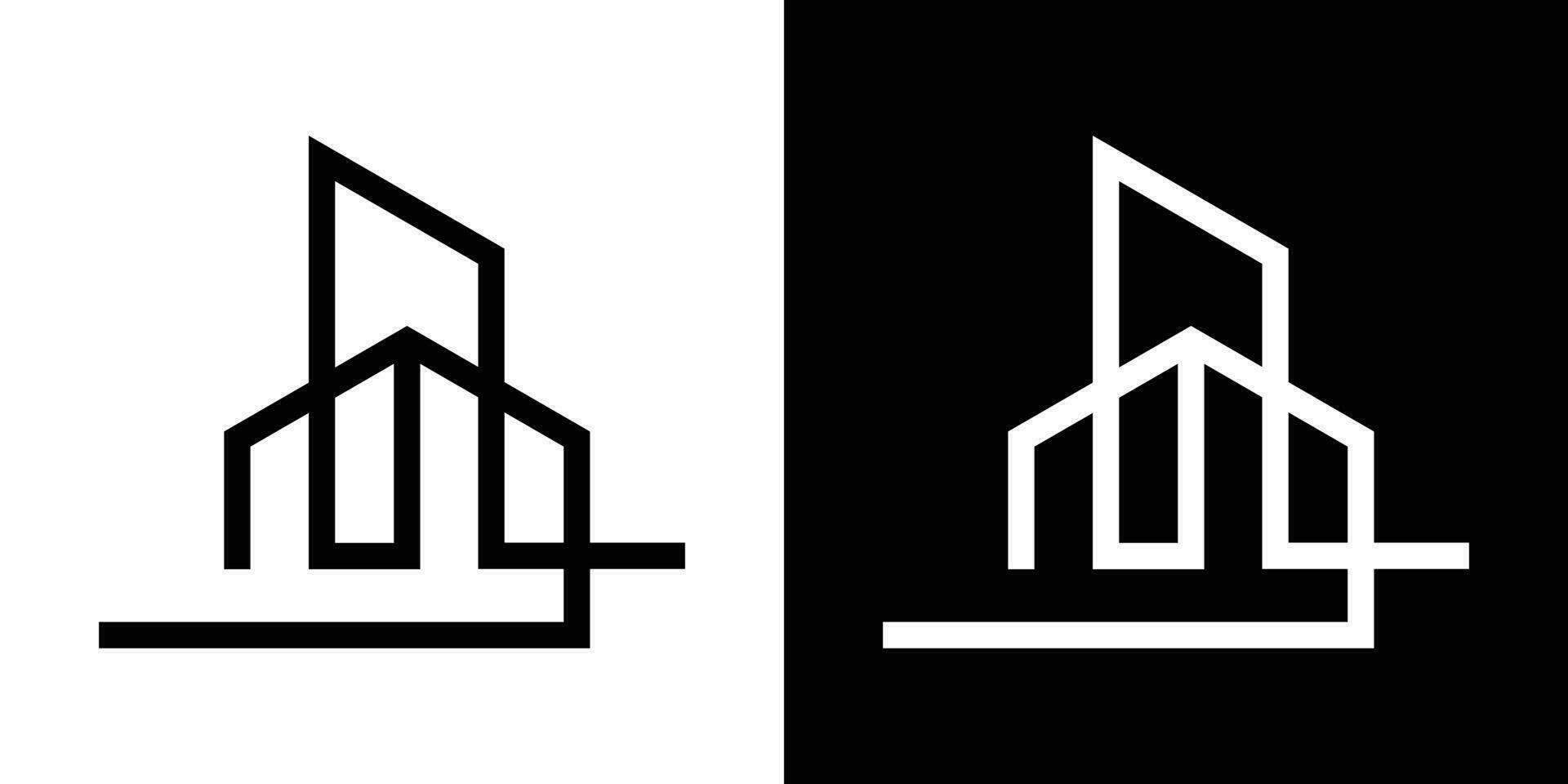 logo diseño minimalista edificio moderno icono vector ilustración