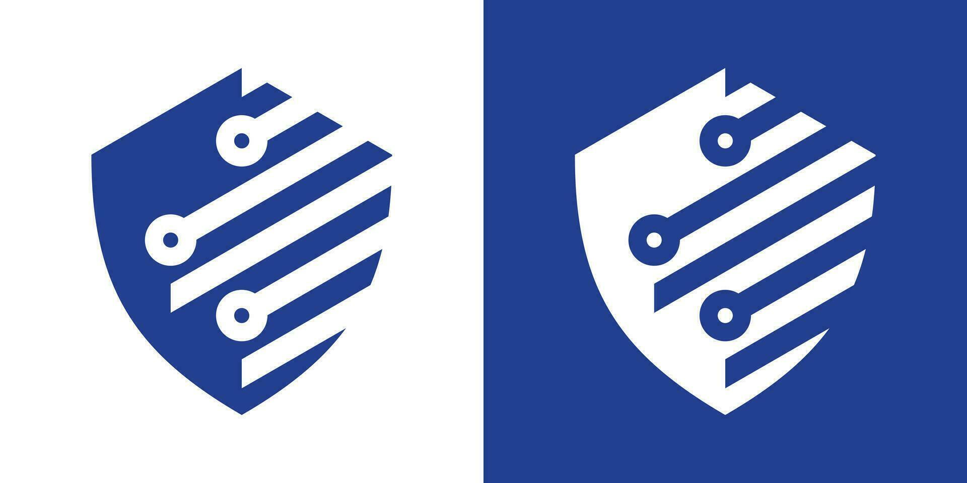 logo design shield technology icon vector illustration