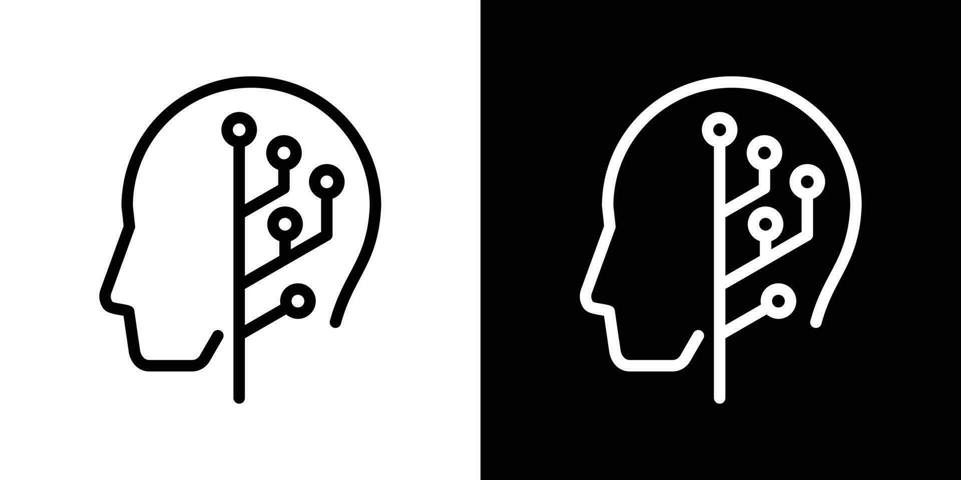 logo design mental intelligence technology icon vector illustration
