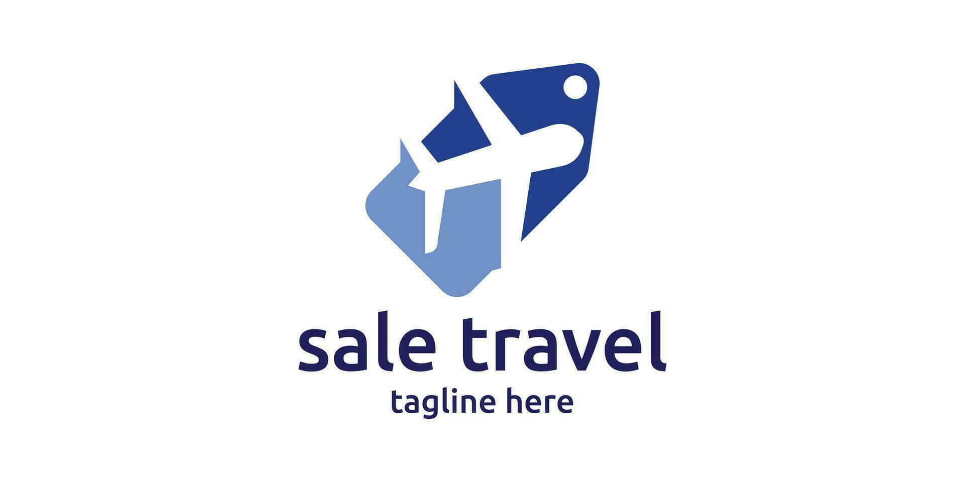 logo design combining the shape of a price tag with airplanes, travel, holiday and tour logos. vector