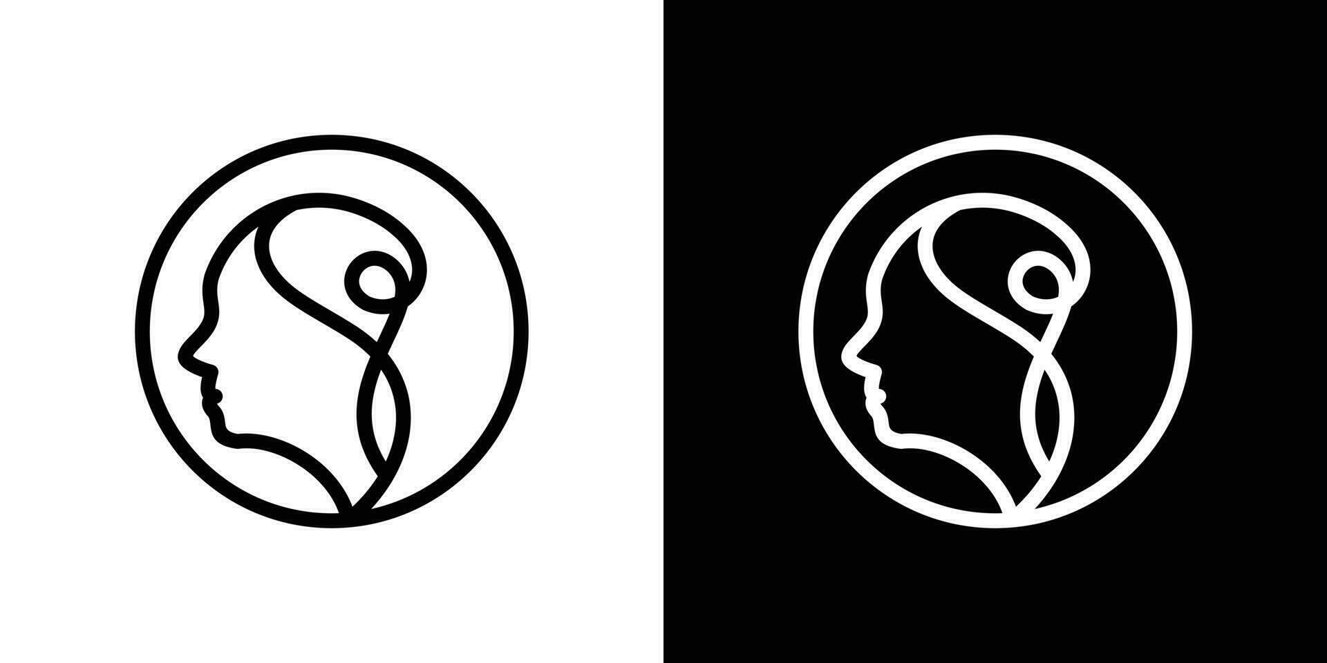 logo design abstract minimalist mental line icon vector illustration