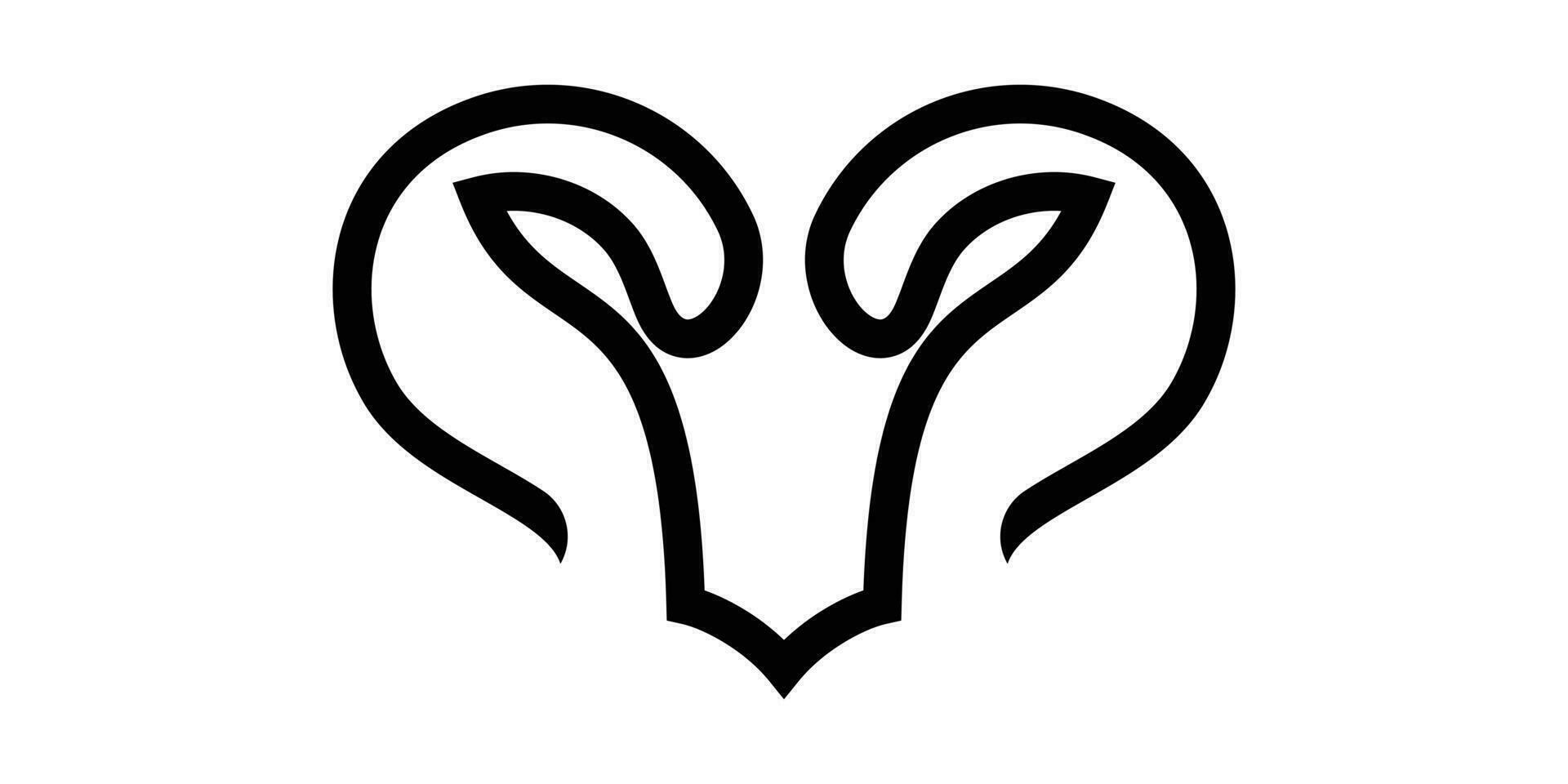 logo design head goat simple minimalist icon vector illustration