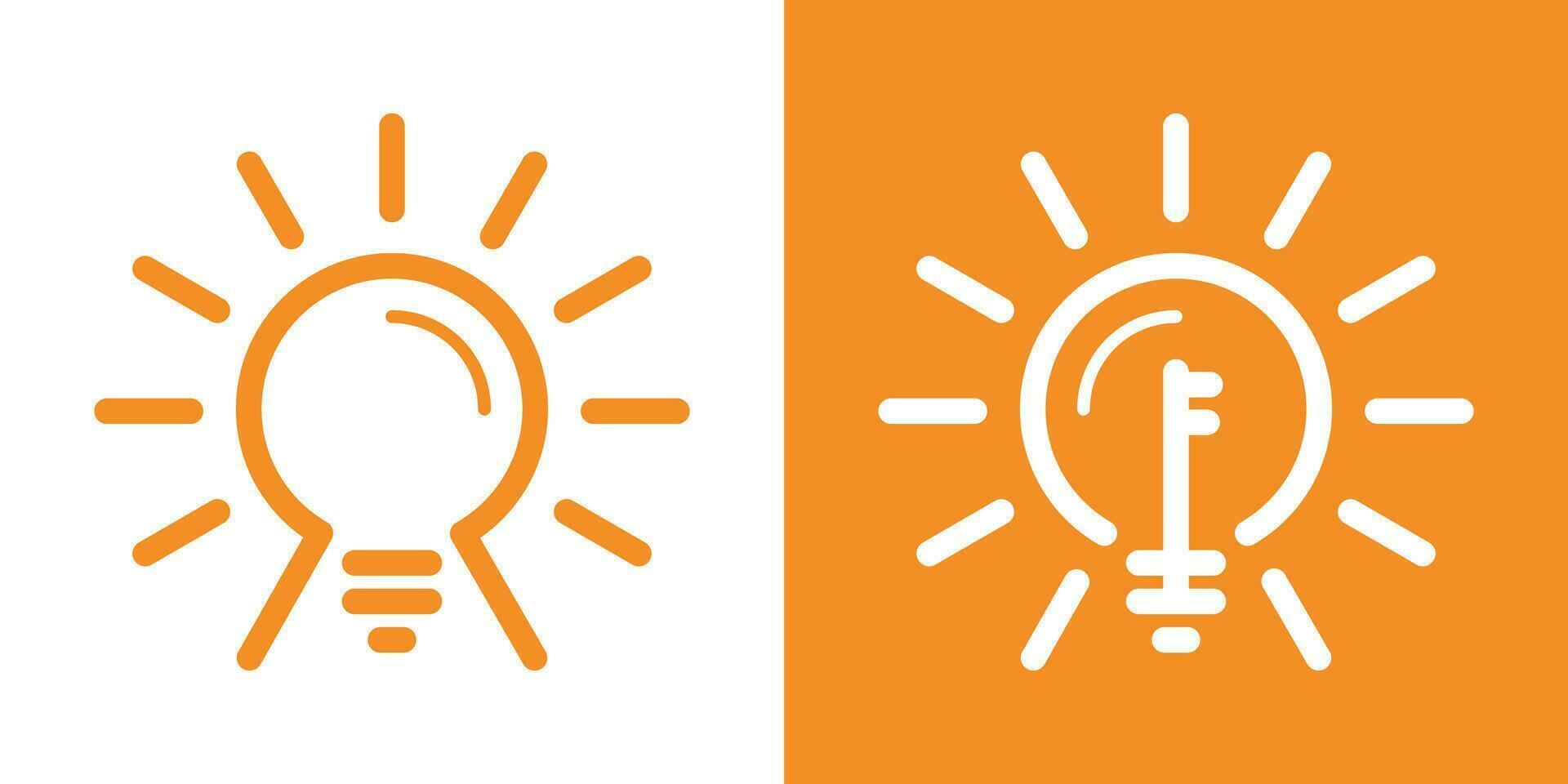 logo design lamp light and key design icon vector illustration