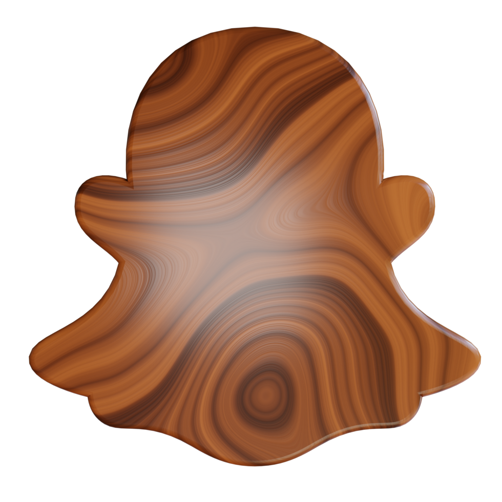 sociaal media hout structuur 3d geven icoon met transparant achtergrond png