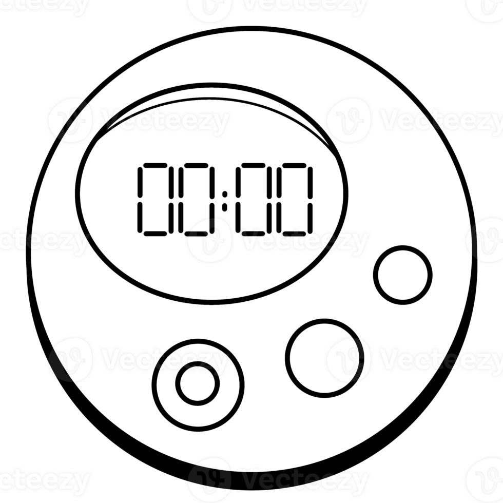 Digital timer in the style of line art 35281156 PNG