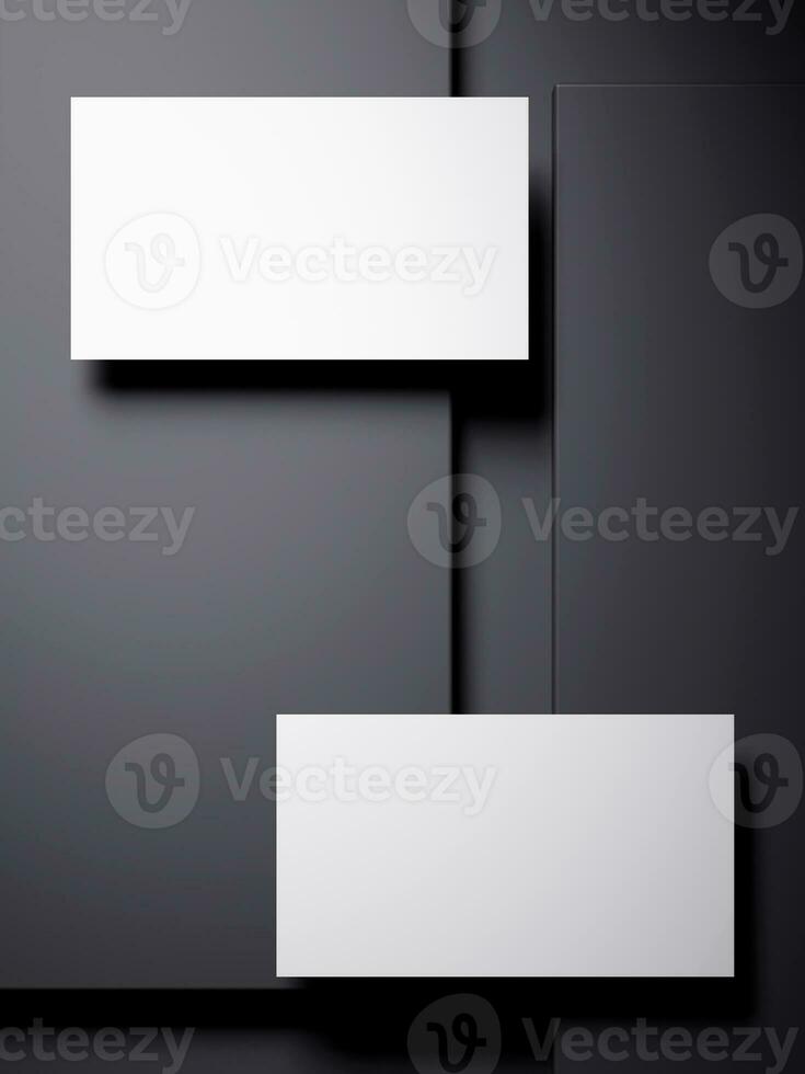 White business card with elegant dark background photo