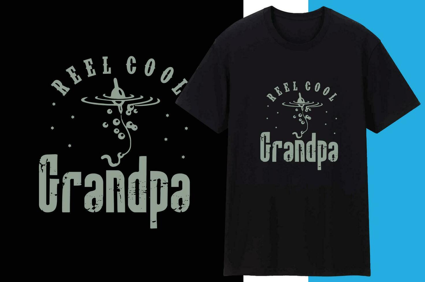 Reel Cool Grandpa Design vector