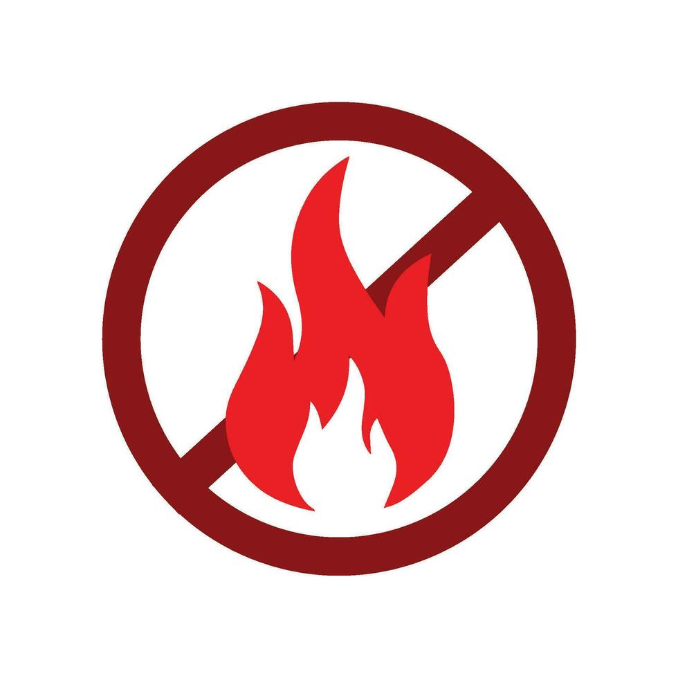 No fuego inflamable firmar símbolo vector