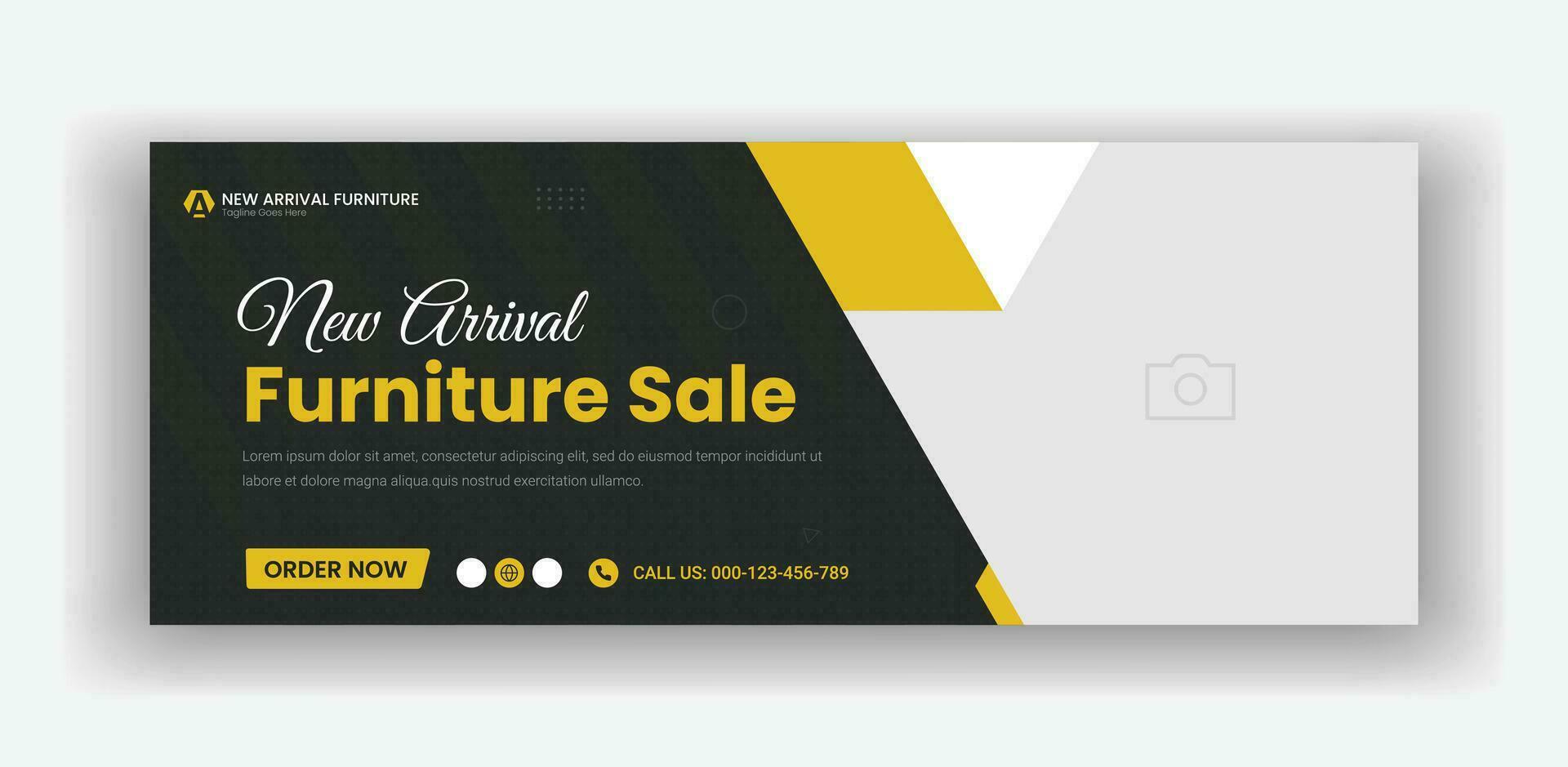 Modern Furniture sale social media post and cover banner design templates vector
