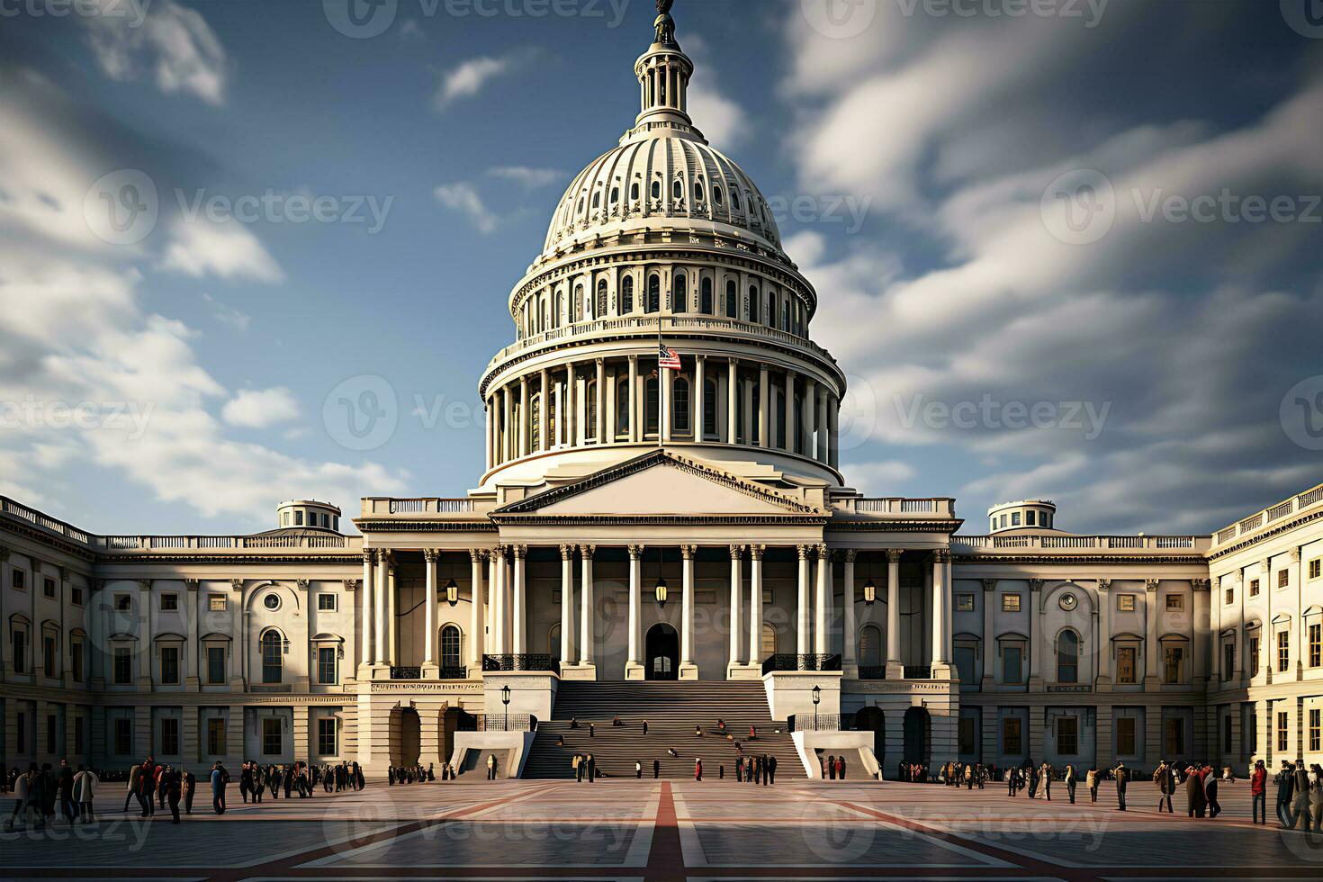 AI generated View of a Capitol building in Washington that points to the future of the East photo