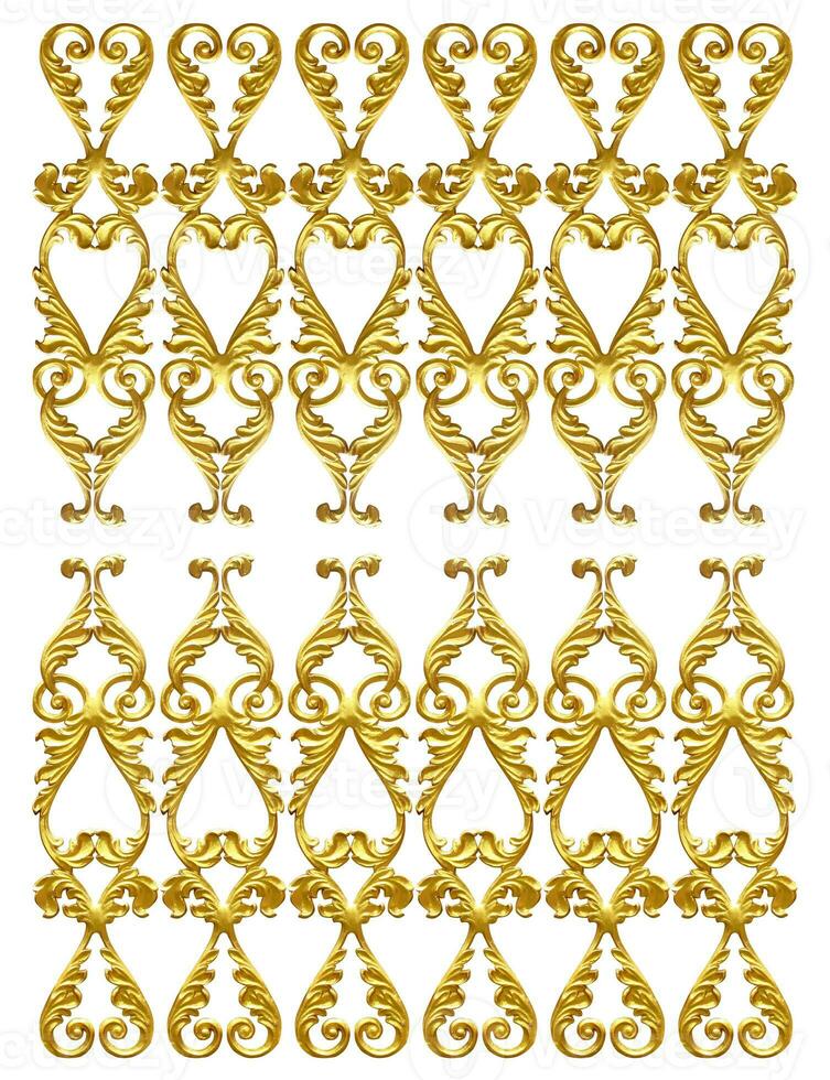 Ornament elements, vintage gold floral designs photo