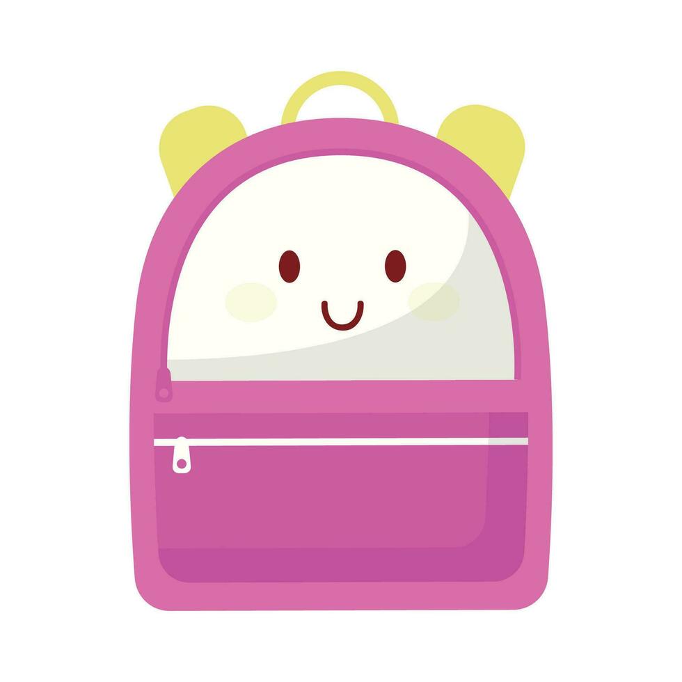 Vector kawaii randoseru with smiley face