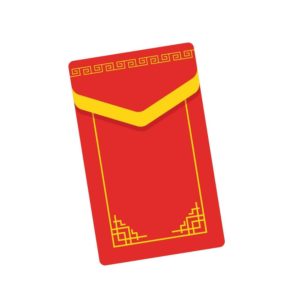 Vector red envelope in flat style isolated