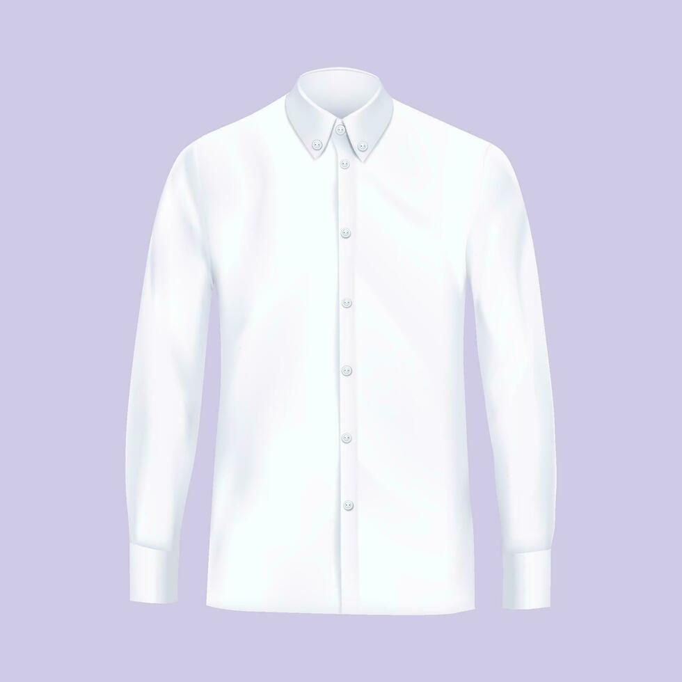 Vector white long sleeve shirt on blue background