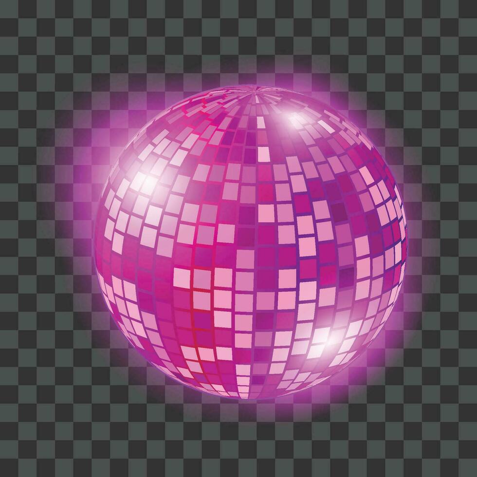 6 Vector disco ball. club sphere, reflection shiny, dance entertainment