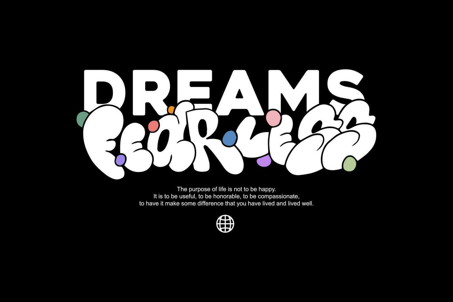 Modern aesthetic quotes streetwear typography t-shirt design templates vector