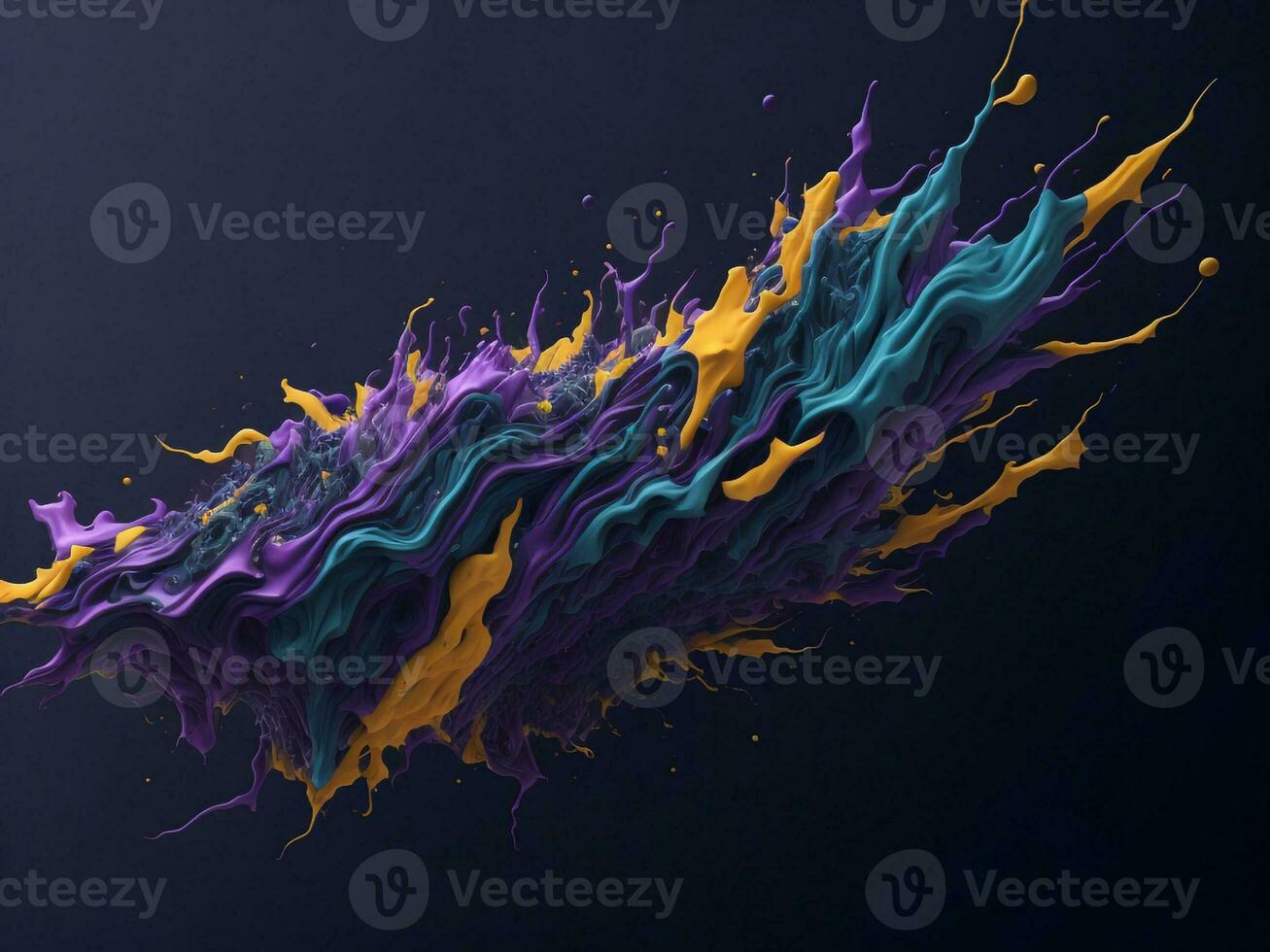 AI generated Abstract colorful splatter, paint, brush strokes watercolor, stain grunge isolated on clear background, colored spray, With different colors photo