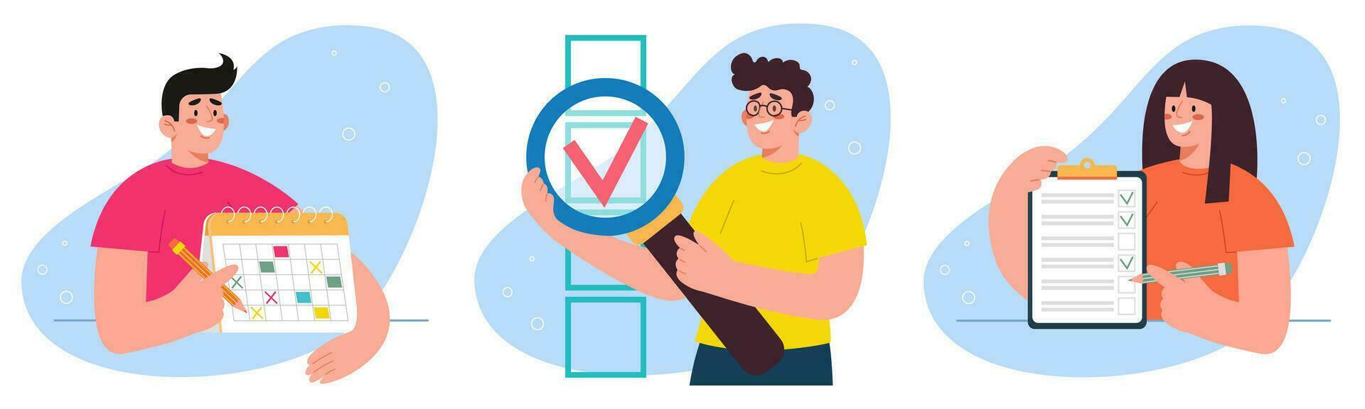 People characters successful completion of tasks vector