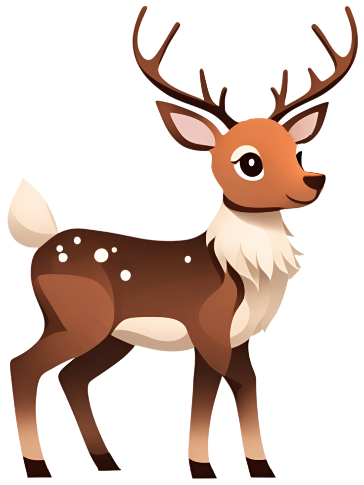 AI generated Christmas reindeer cute cartoon character png