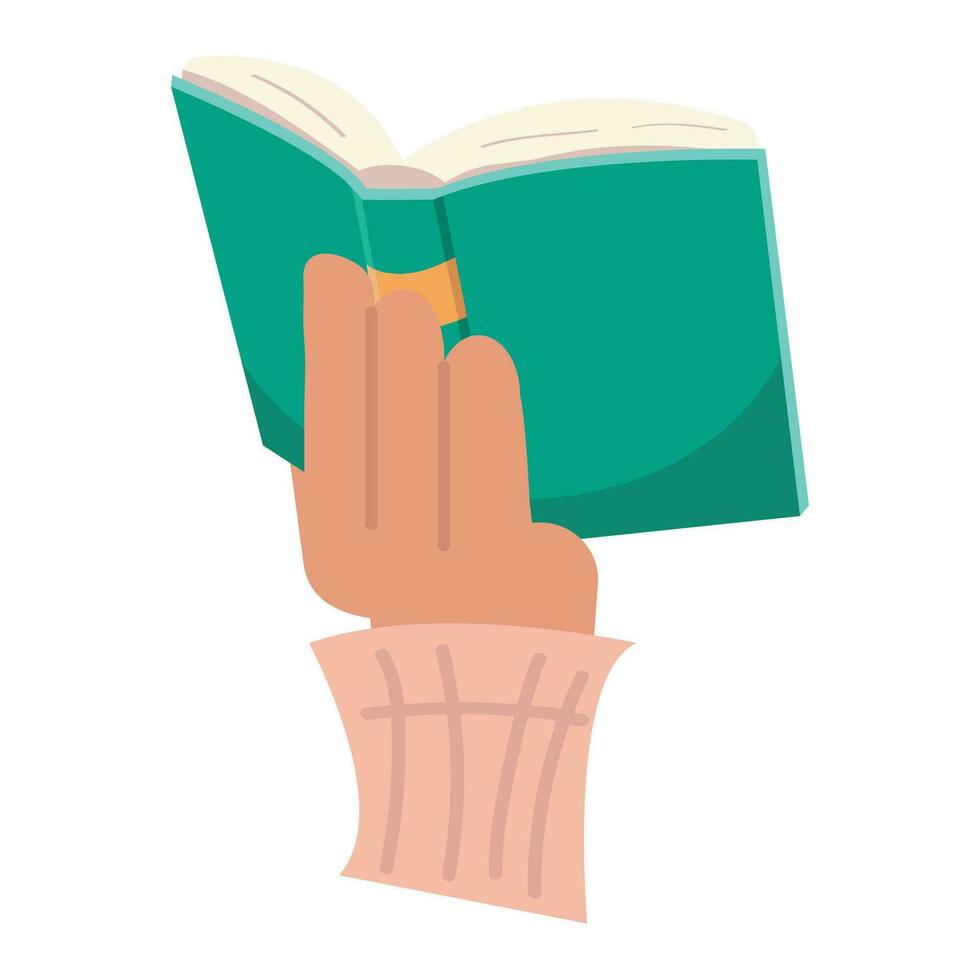 Hand Holding with open book vector