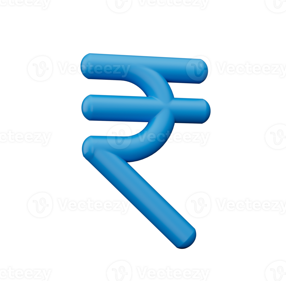 3d valuta ikon symboler tecken indisk rupee inr png