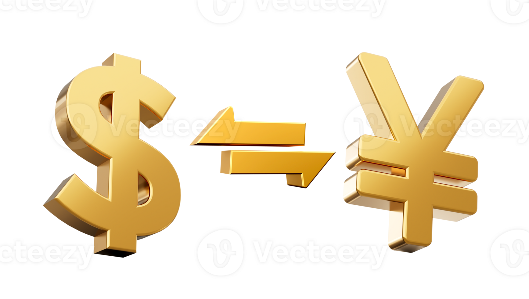 Währung Austausch Dollar zu Yen Symbol 3d Illustration png