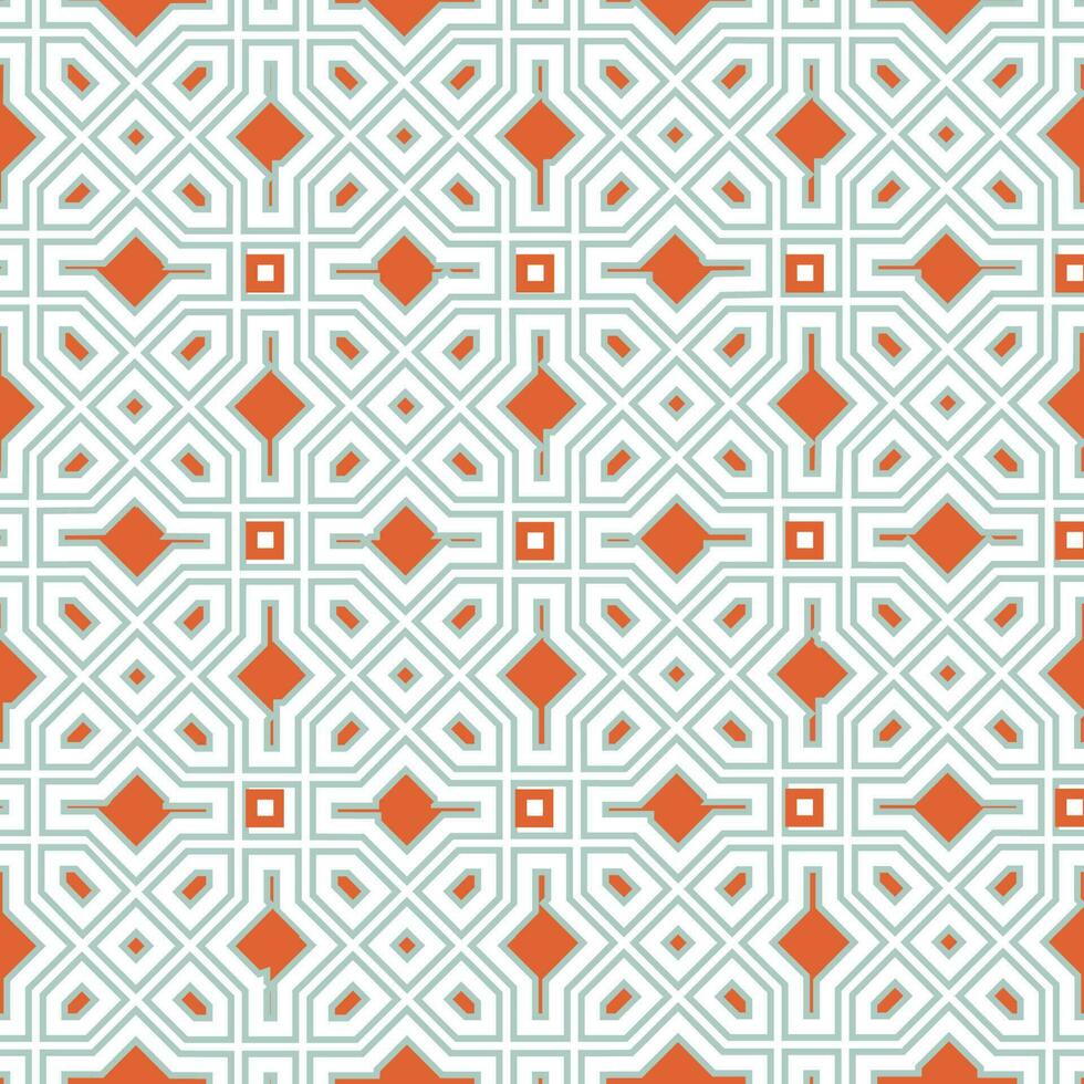 Abstract geoetric shape and diagonal line seamless pattern. Arabesque tile texture in asian decor style vector