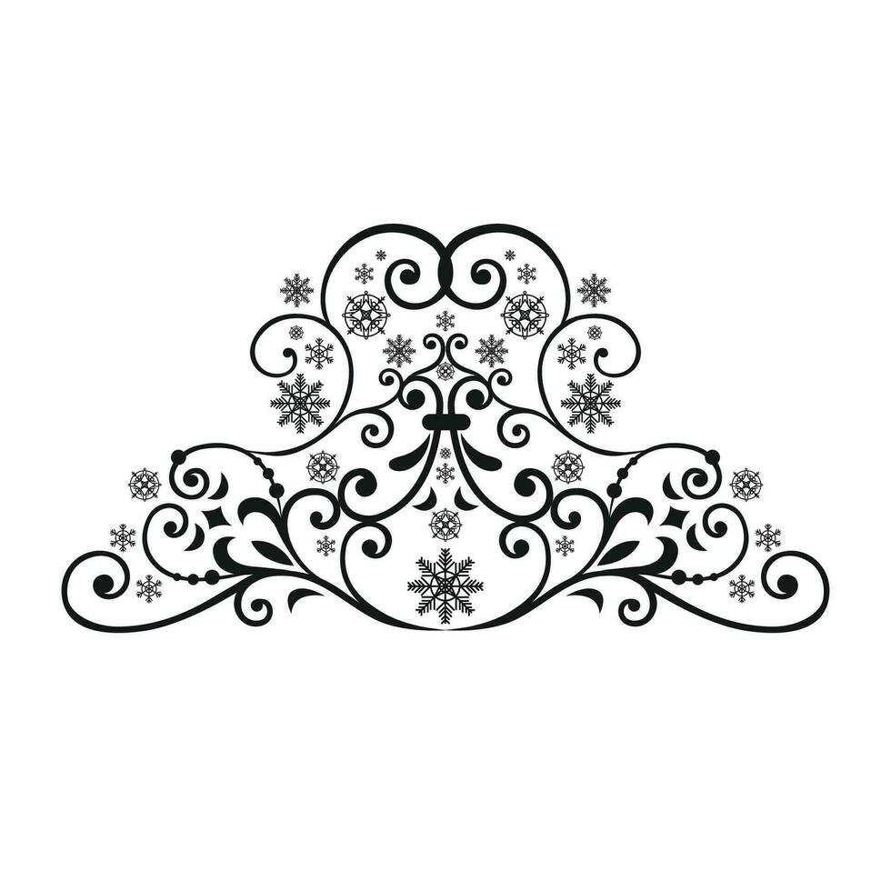 Vector damask central element isolated vector damask illustration